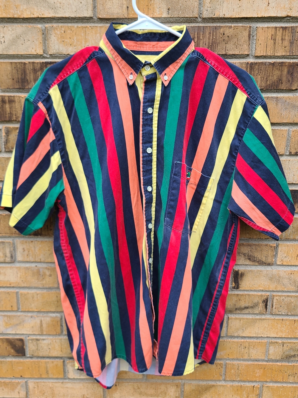 Duck Head Bold Multicolor Vertical Stripe Short-Sleeve Shirt